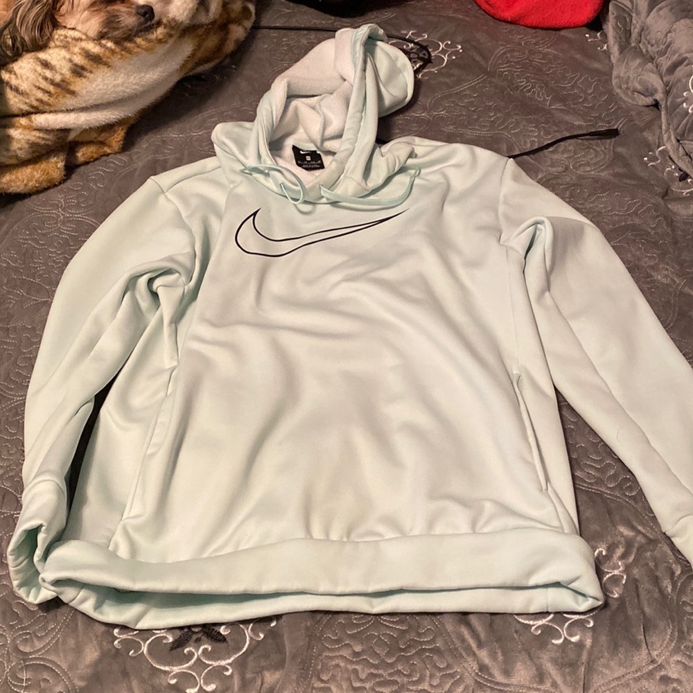 Nike hoodie in mint green super cute.